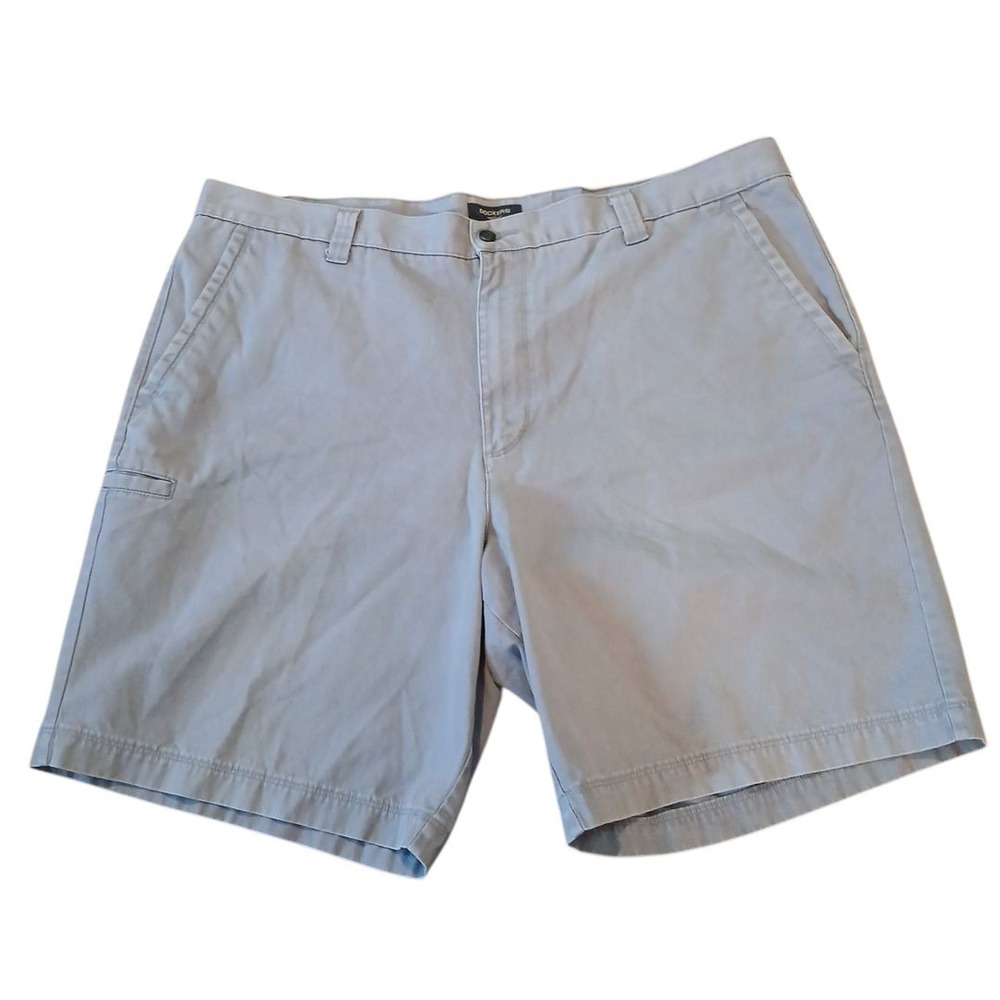 Dockers Wrangler Lot of 2 Pairs Men's Gray Khaki Shorts Sz W42 & 42 Cotton READ - Picture 3 of 16